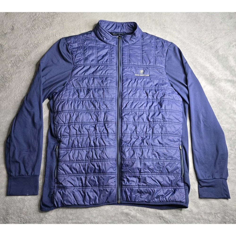 Straight Down Jacket Mens XL Blue Patton Full Zip L/S Stretch Puffer Golf Hike